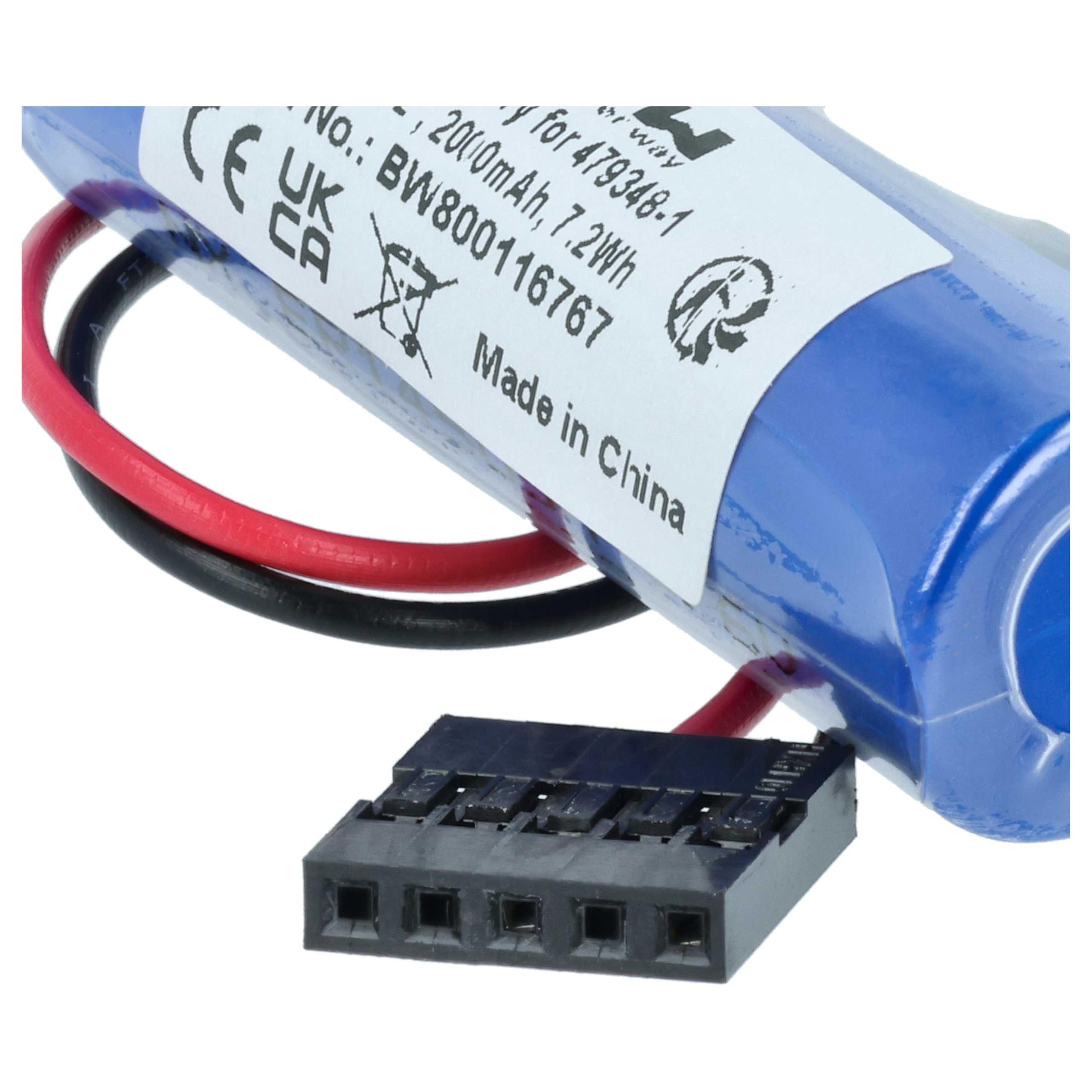 vhbw 5X batería Compatible con Toshiba ER6V with JAE 5Pin Connector Controlador de periférico (2000 mAh, 3,6 V, Li-MnO2)