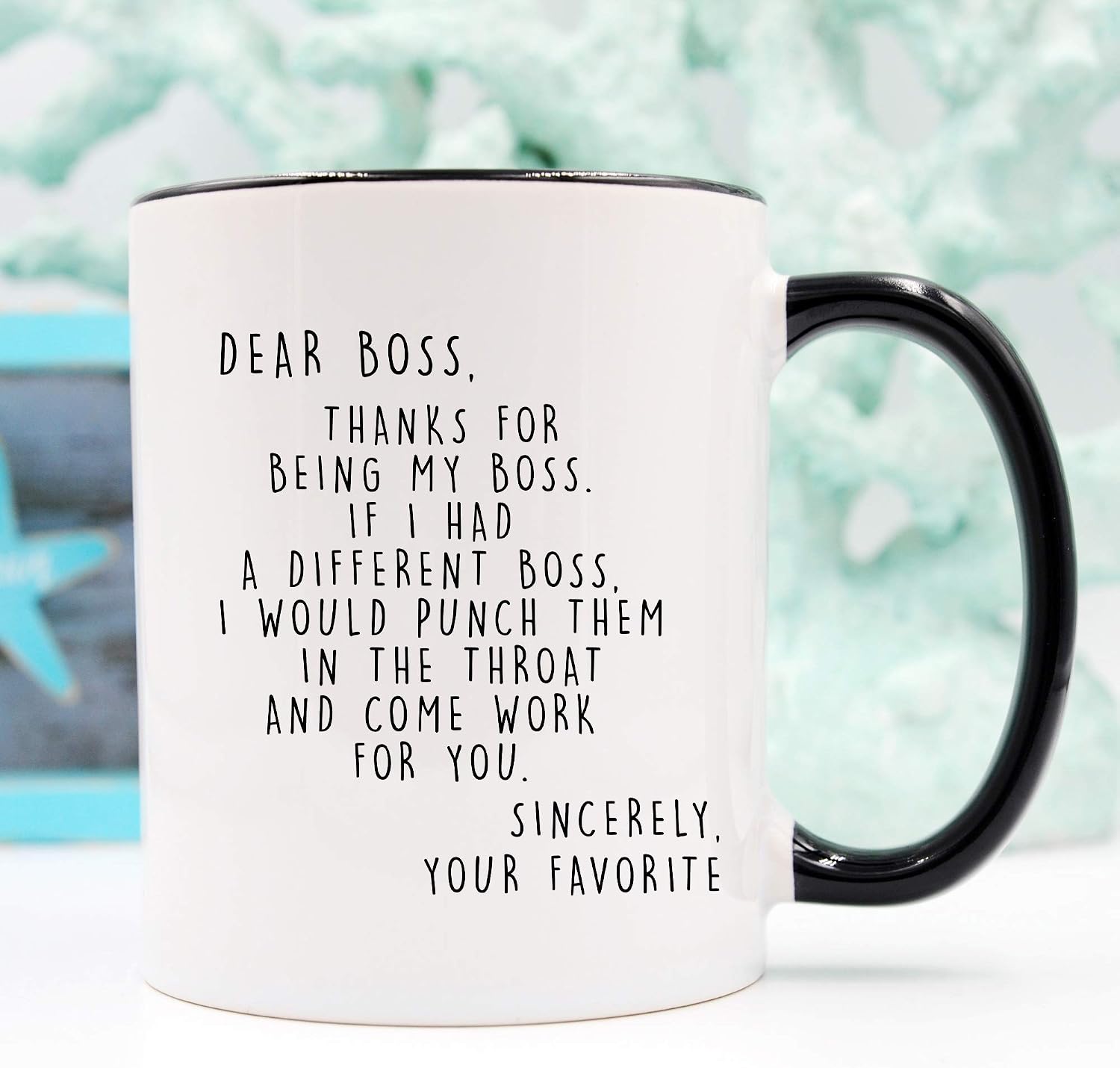 Frее Shірріng 🛒 Younique Designs Boss Mug, 11 Ounces, White, Funny Boss Gifts, Boss Lady Gifts (Black Handle)