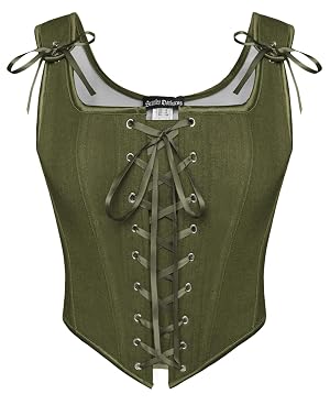 SCARLET DARKNESS Womens Renaissance Corset Tops Vintage Lace Up Overbust Bustier Bodice