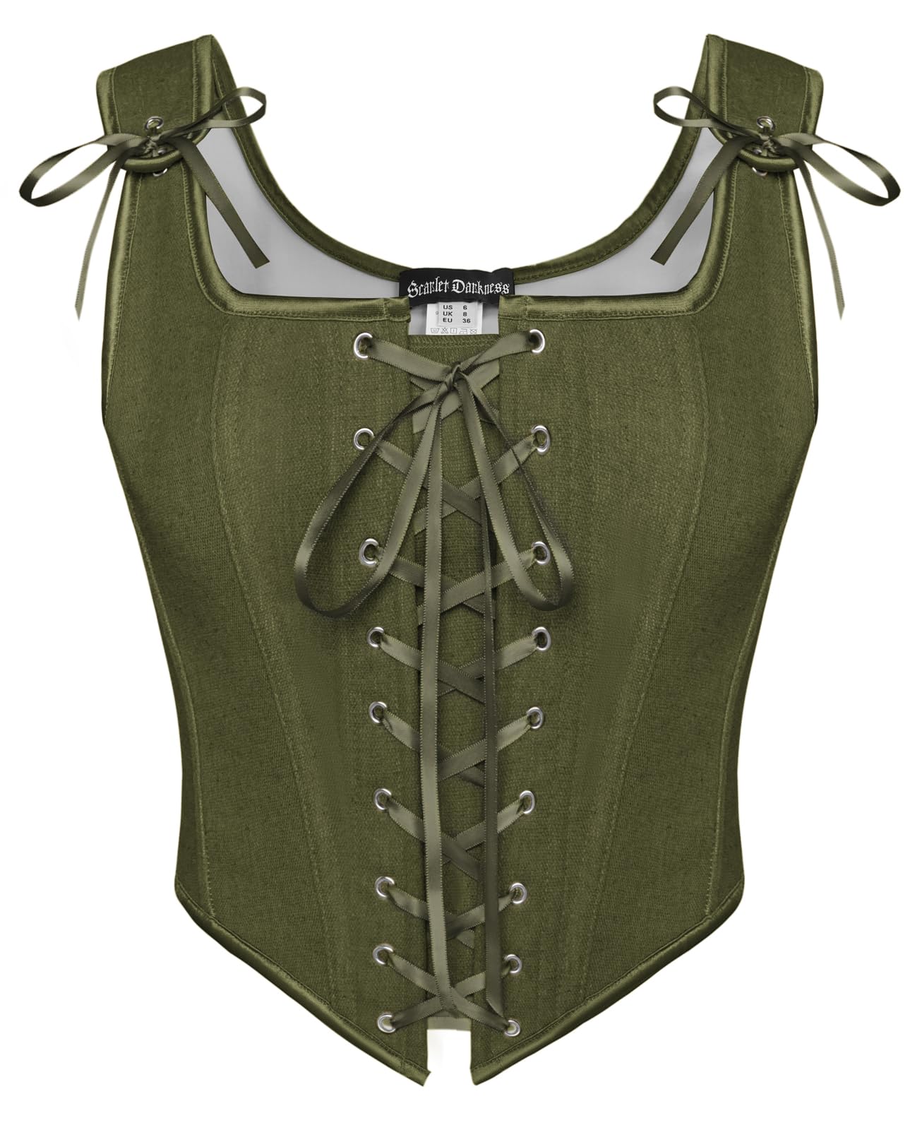 SCARLET DARKNESS Renaissance korset voor dames, U-hals, corsage met bloemenprint, vetersluiting, bustié, roze, bloemen, 44