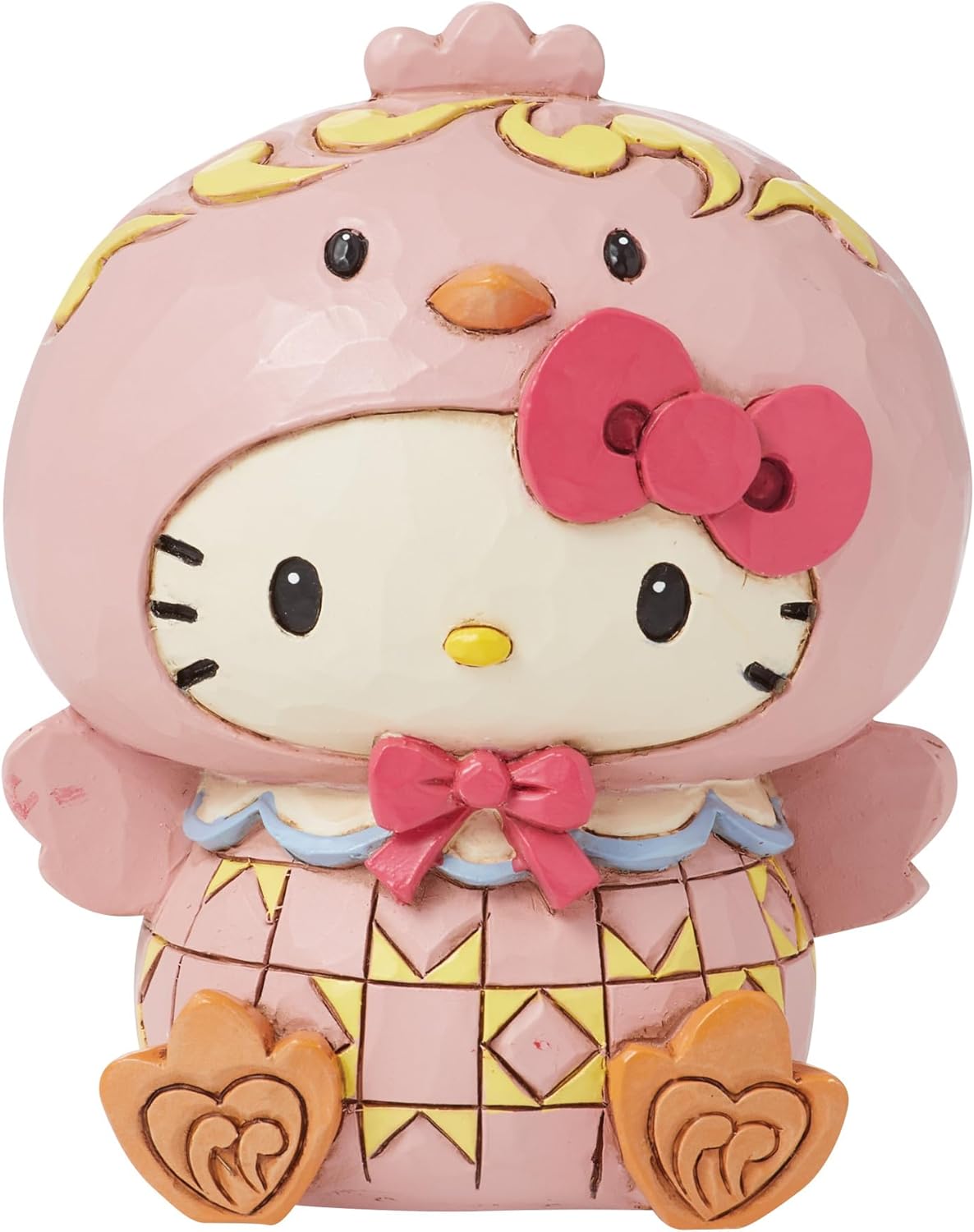 Enesco Sanrio by Jim Shore Hello Kitty Dressed as an Easter Chick Miniature Figurine- Stone Resin Hand Painted Crafted Collectible Hello Kitty Mini Figurines Home Decor Statue, 2.96 Inch