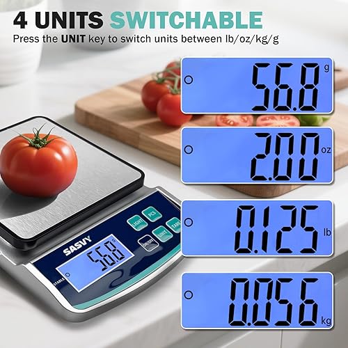 Miniatura 4 de Balanza Digital de Laboratorio 5000g x 0.1g oz/lb/g/kg Balanza Electrónica de Precisión Científica, Analítica para Laboratorio, Joyería, Cocina