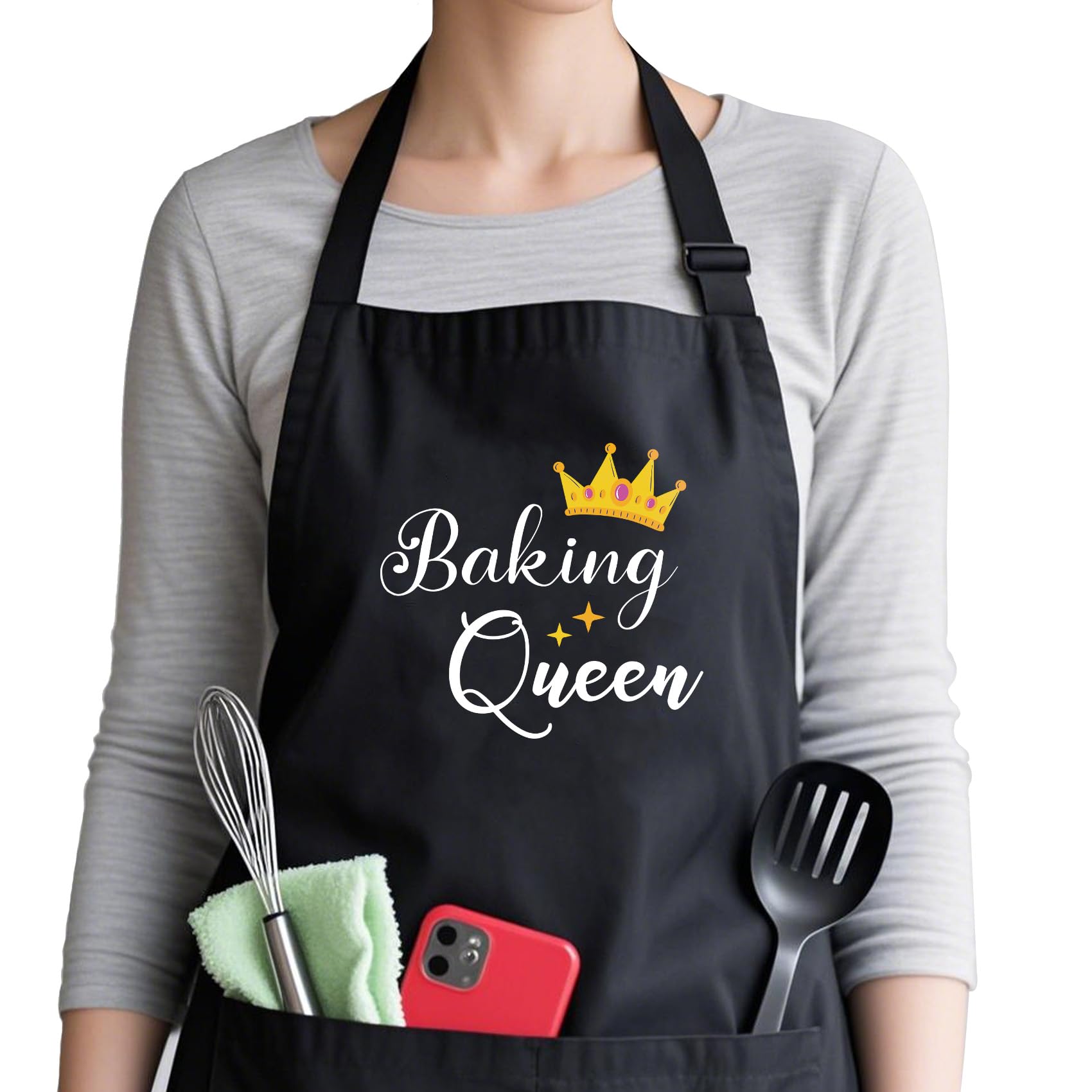 Crahalen Baking Gifts for Women Baking Apron Cooking Aprons for Women Gifts for Bakers Kitchen Presents for Who Loves Making Cake Bread Cooking Accessories Mum Presents