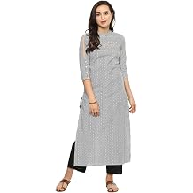 Idalia Black and White Dotted Stripes Cotton Kurta for Women