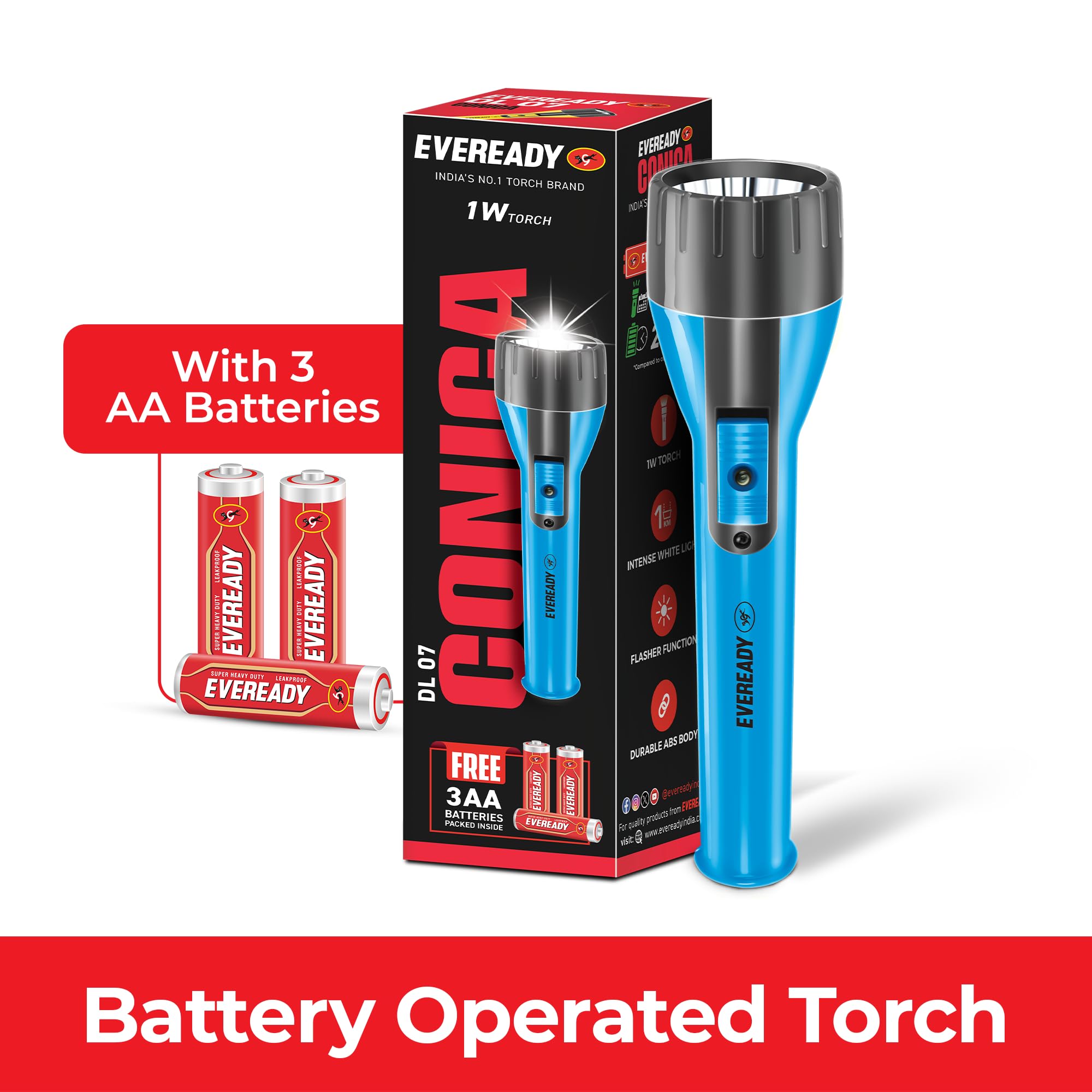 Eveready DL07 .75 Watt LED Battery Powered Flashlight - Image 2 thumbnail