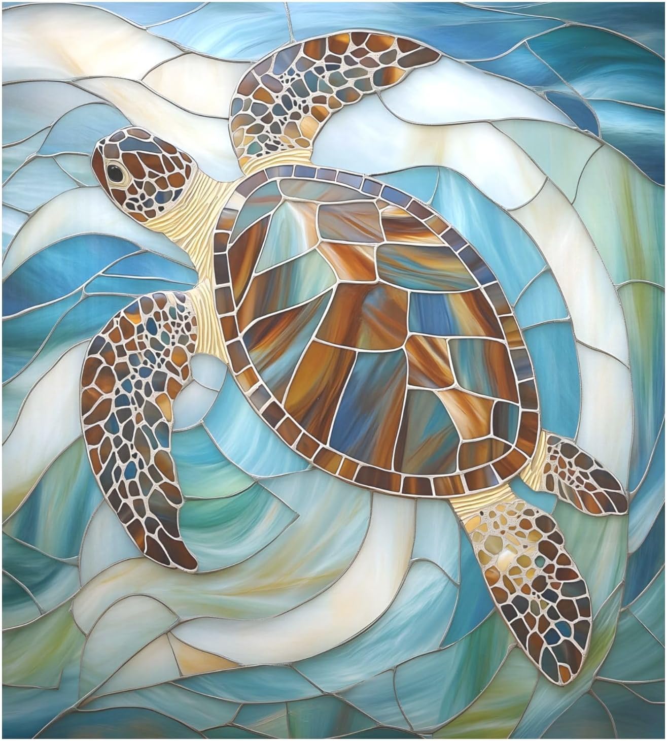 Sea Turtle Glass Ocean Nautical Coastal Dishwasher Magnet Cover Dishwasher Sticker Magnet Cover, Refrigerator Magnet Decal Panels 23” x 26”