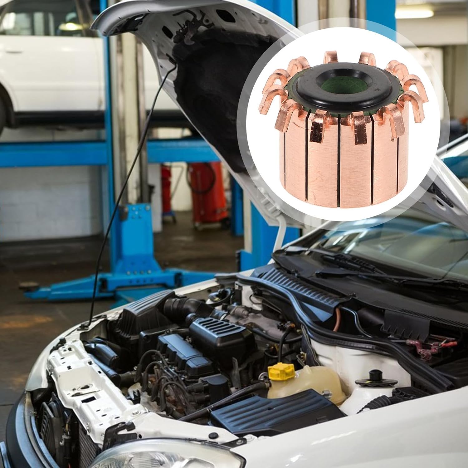 SECFOU Electric Motor Commutator Replacement Part, Metal Material High Efficiency and Enhanced Productivity Vehicle Electric Motor for Automotive Manufacturing and Repairs