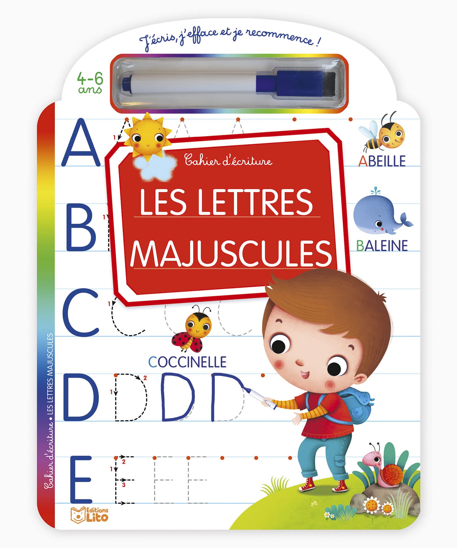 J'ECRIS LES LETTRES MAJUSCULES: Cahier d'écriture - Avec 1 feutre effaçable