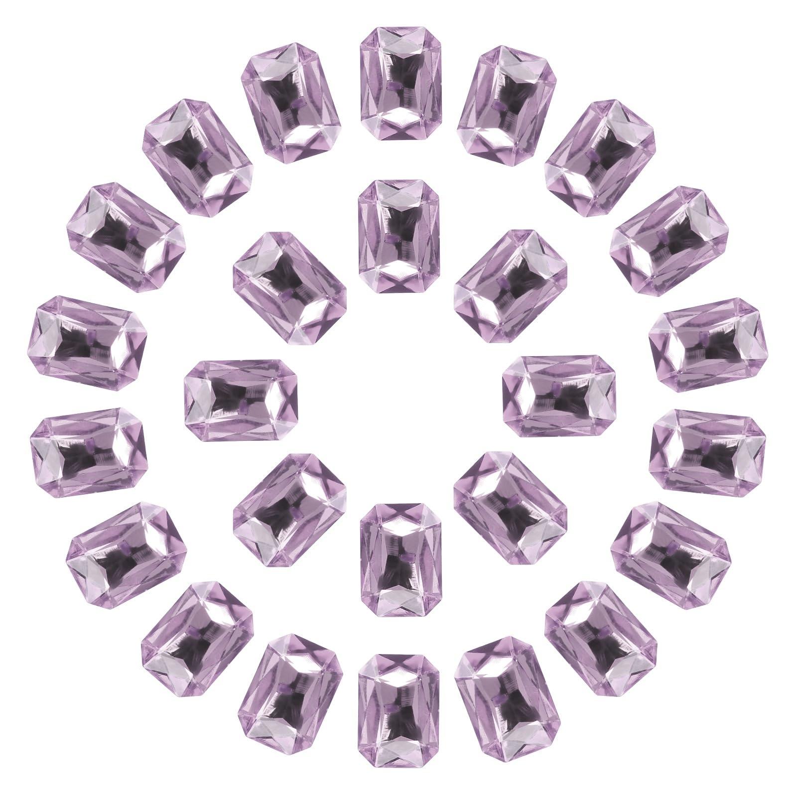 Strass rectangulaires violets 10x14 mm pour mercerie et loisirs créatifs x100