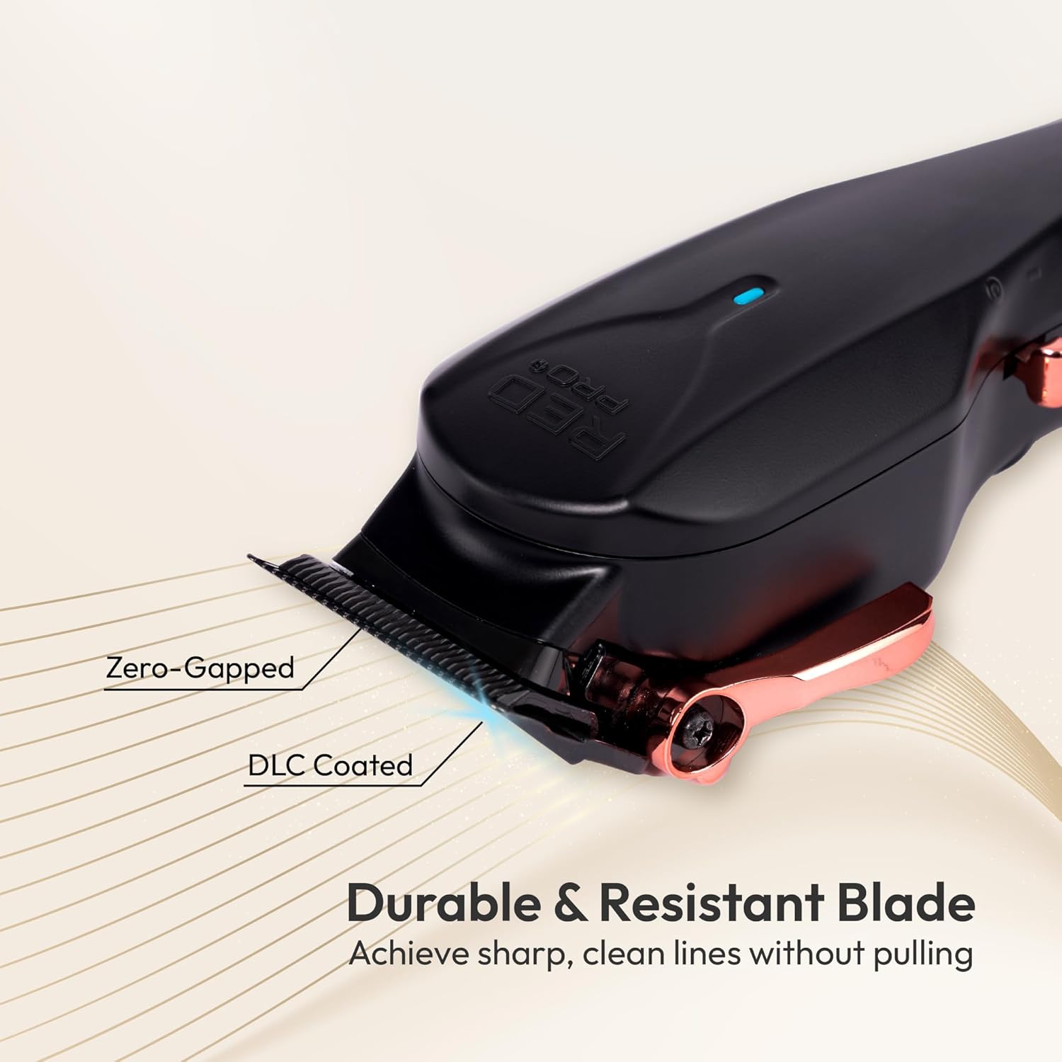 RED Pro Professional Cordless Hair Clipper for Men, Electric Rechargeable Hair Clipper Set for Barbers and Stylists with Up to 150 Minutes Battery Life, 6 Clippers Guide Included (Matte Black)