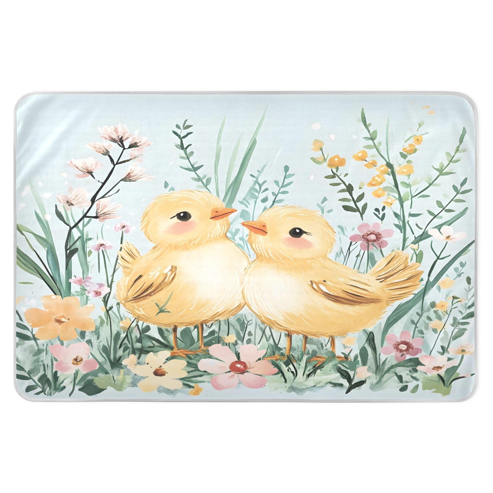 CEBUGI 34” x 52”Washable Underpads Heavy Absorbency Waterproof Incontinence Bed Pads Cute Chickens Pee Pads for Adults Kids and Baby