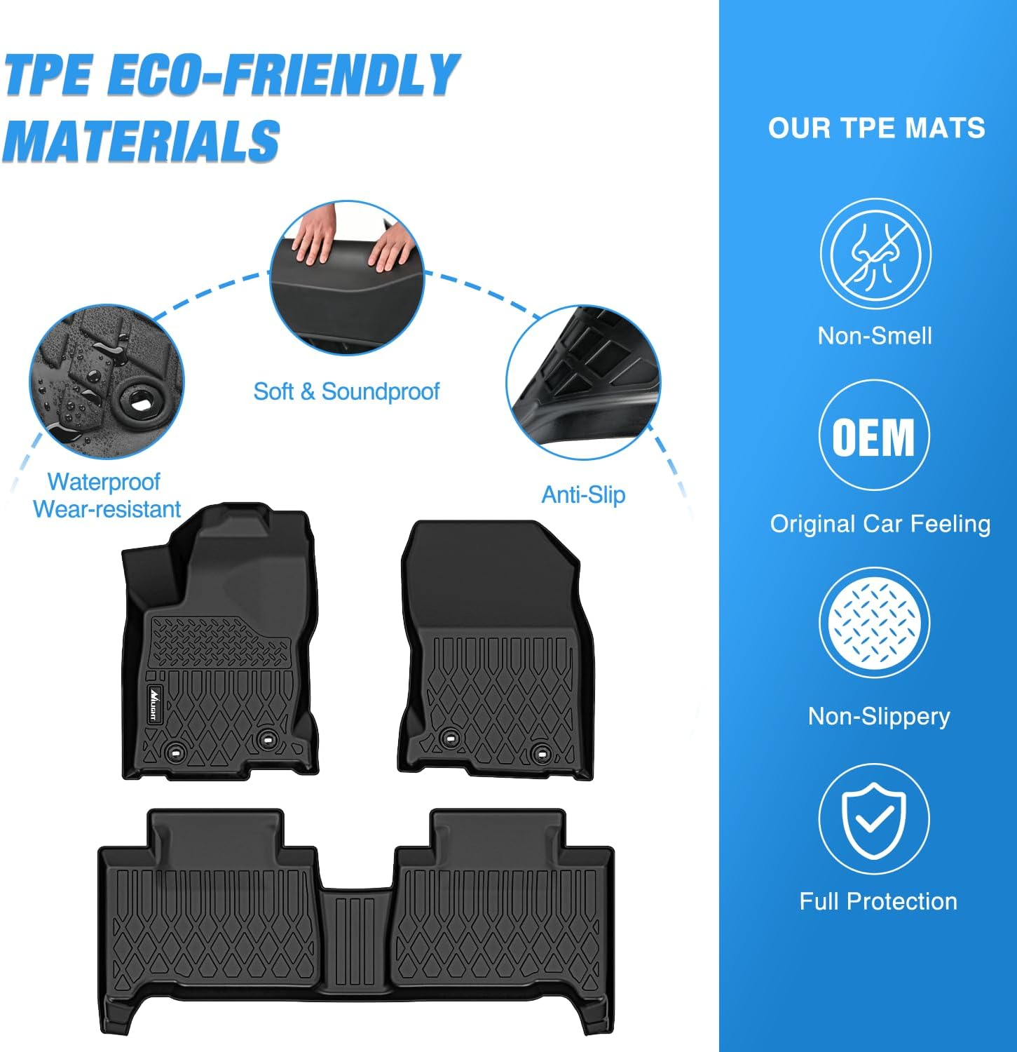 Nilight TPE Floor Mats for Lexus NX NX200t NX300 NX300h 2015 2016 2017 2018 2019 2020 2021, All Weather Custom Fit Heavy Duty Floor Liners