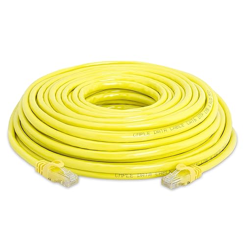 Vista 57 de Cmple - Cable Cat 6 de alta velocidad - Cable de red de 10 Gbps, LAN Ethernet Cat6, conectores RJ45 chapados en oro - 5 pies blanco