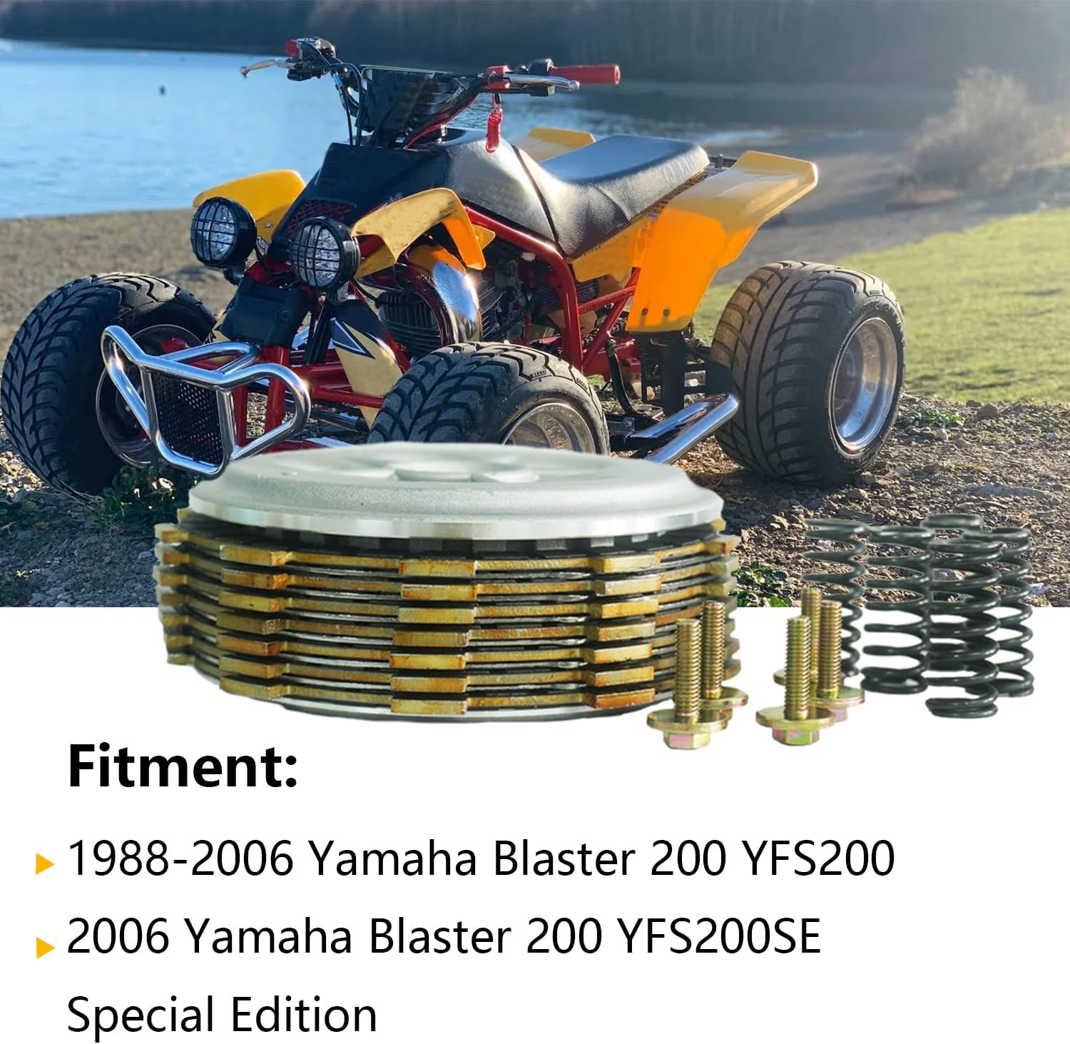 Clutch Center Inner Hub & Outer Pressure Plate & Clutch Kit with Heavy Duty Springs for ATV 1988-2006 Ya-maha Blaster 200 YFS200