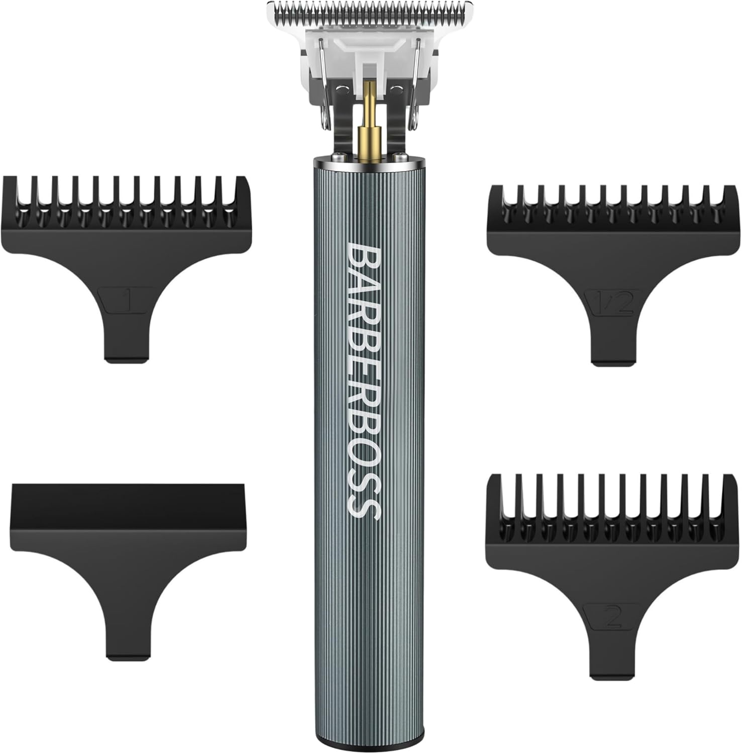 BarberBoss T-Blade Hair Clipper, Beard Trimmer for Men, Cordless Detail Hair Clippers, Precision Grooming Kit with USB Charging & 3 Guide Combs