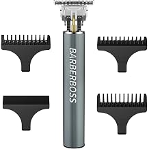 BarberBoss T-Blade Hair Clipper, Beard Trimmer for Men, Cordless Detail Hair Clippers, Precision Grooming Kit with USB Charging & 3 Guide Combs