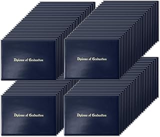 Diploma Holder Diploma Covers 8.5”x11” Imprinted “Diploma of Graduation”for Graduation Certifications Folder,Navy Blue,100-Pack