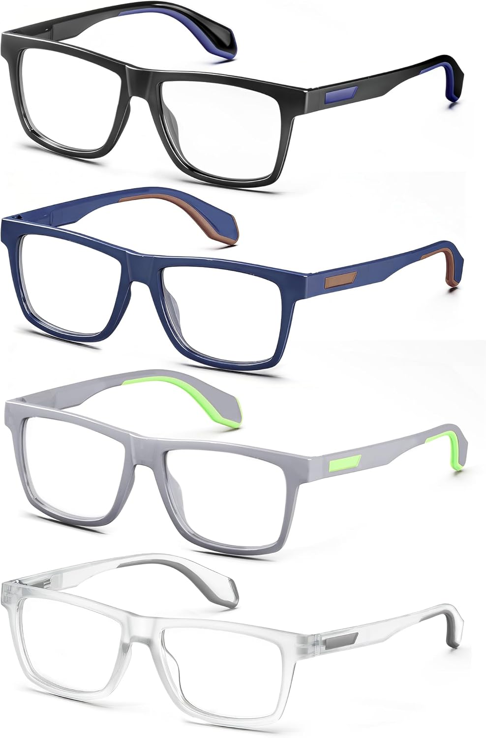 MODFANS Oversized 2.0 Reading Glasses for Men&Women,Large Readers for Men Comfort Rubber Temple with Spring Hinge,Wide Blue Light Blocking Reading Glasses,Anti UV/Eyestrain