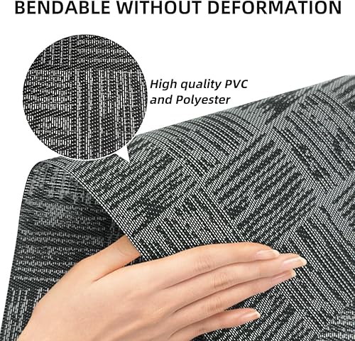 Miniatura 3 de Juego de 8 manteles individuales de PVC resistentes al calor, lavables, de PVC, antideslizantes, resistentes a las manchas, para interiores y