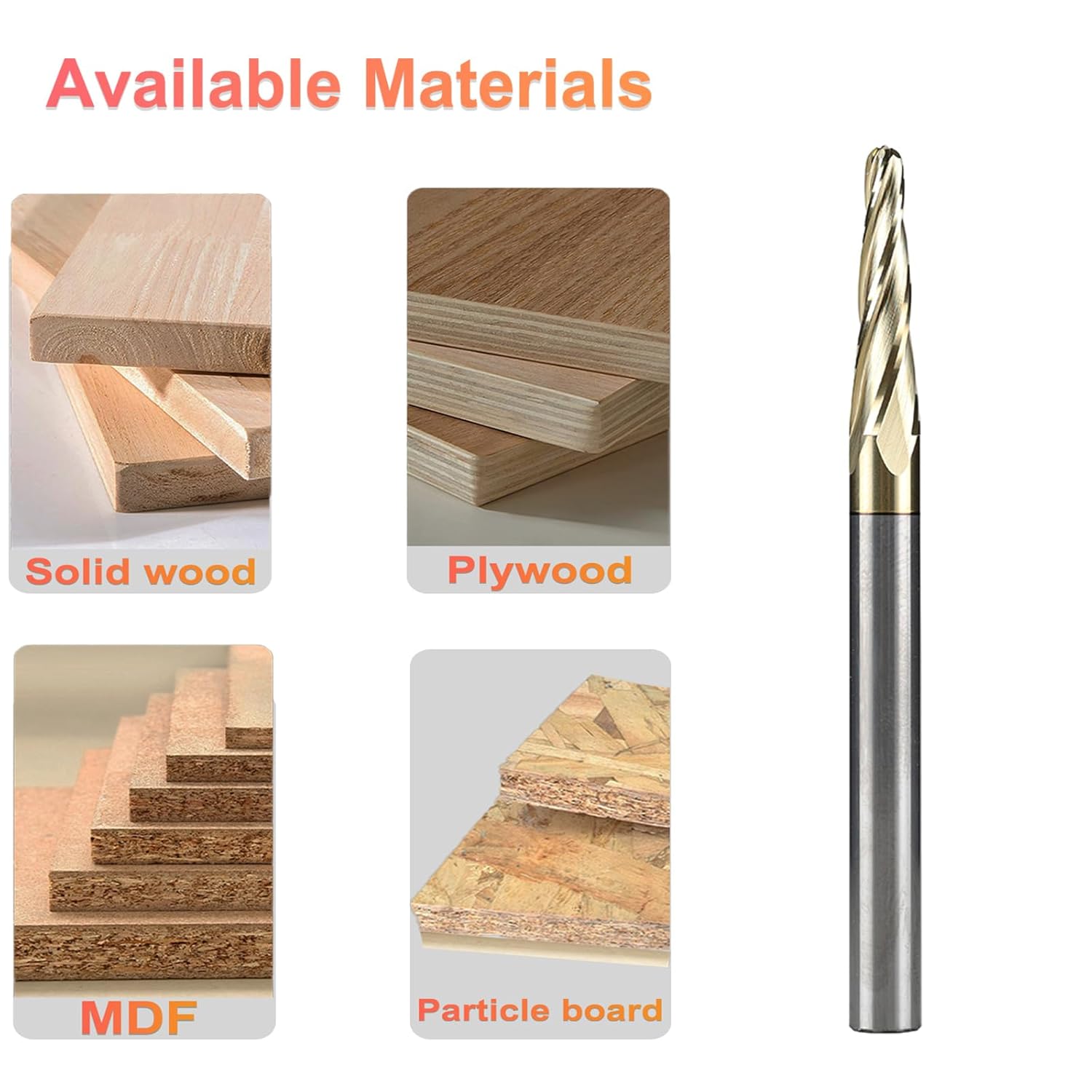 ZQ4113 Spiral CNC Router Bits 1/4" Shank 3" OVL Solid Carbide Tapered Angle End Mill with ZRN Coating for 2D&3D Wood Carving 4 Flute Ball Nose by Jiiolioa