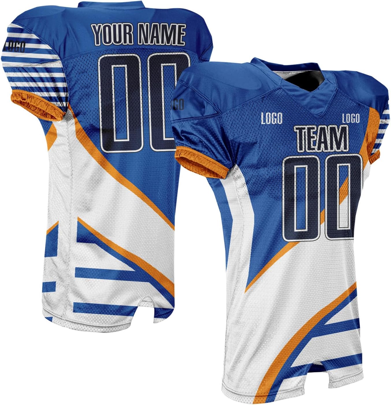 Custom Practice Football Jersey with Stripes and Plaid Professional Team Training Uniform
