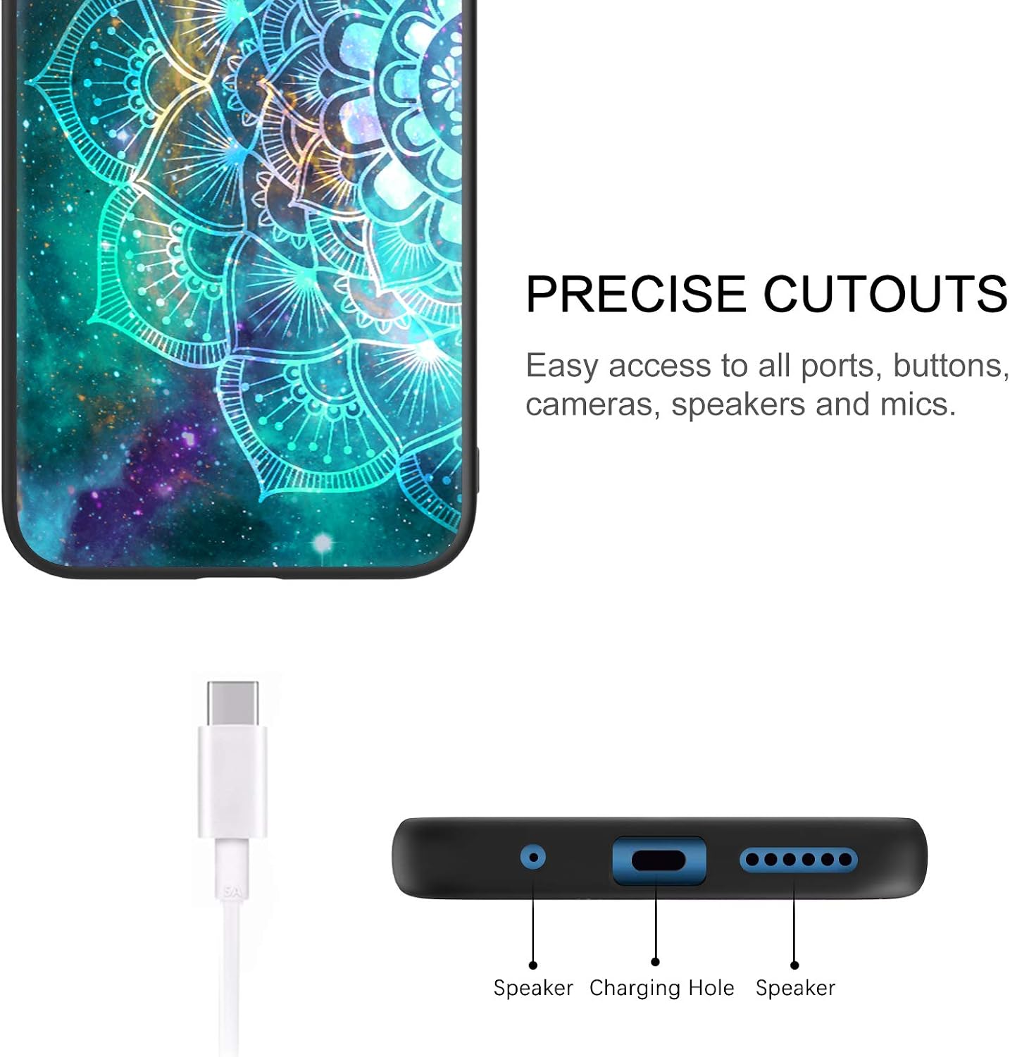 BENTOBEN Moto E Phone Case, Moto E 2020 Case, Moto E7 Case, Slim Fit Glow in The Dark Soft Flexible Bumper Protective Shockproof Anti Scratch Non-Slip Cases for Motorola Moto E 2020 / Moto E7, Mandala