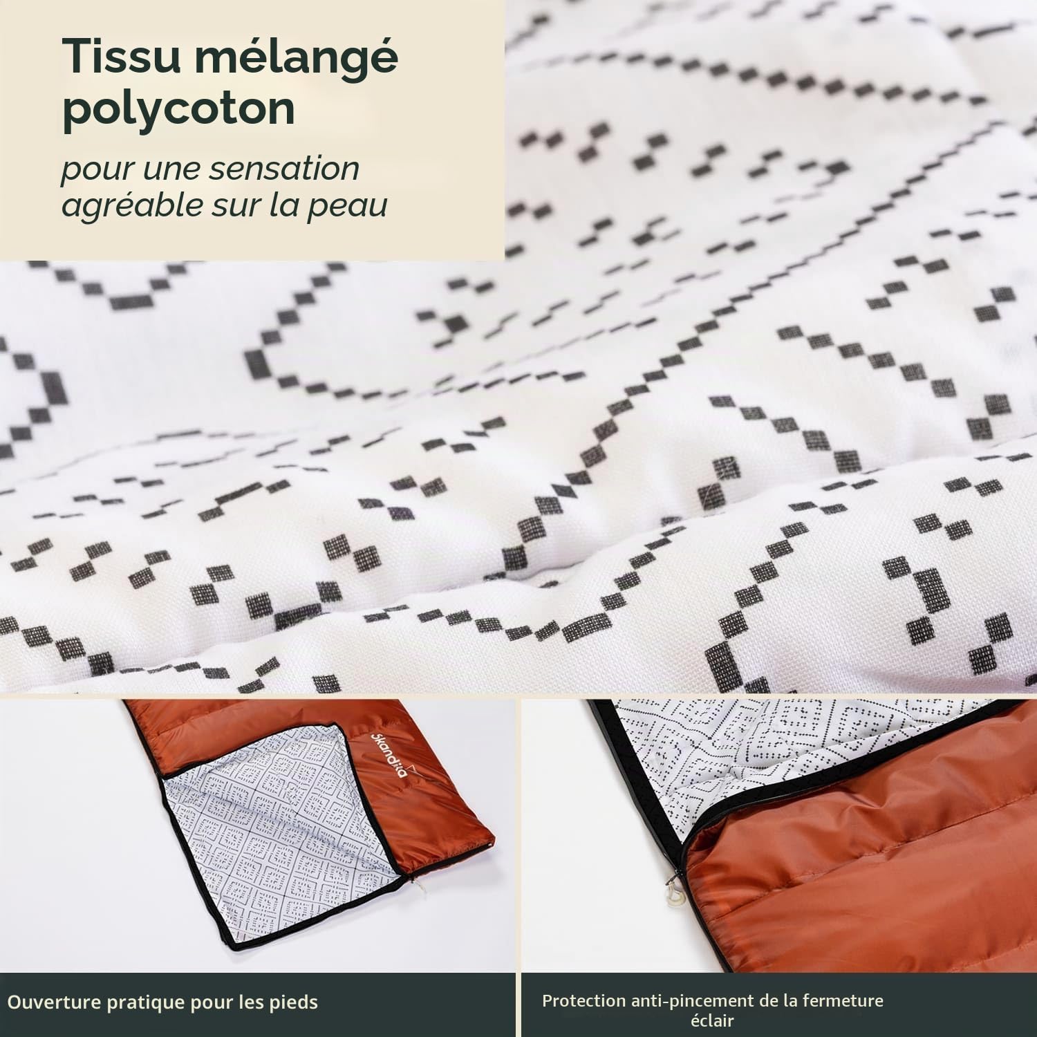 Skandika Sac de couchage Iceland - Avec doublure intérieure en polycoton - Pour adulte - Peut être couplé - 3 saisons - Jusqu'à 5 °C - 220 x 80 cm - Sac de compression - Pour l'hiver et l'extérieur