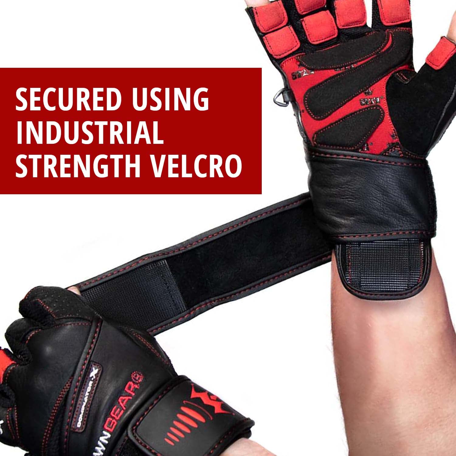 Weightlifting Gloves for Gym Fitness Crossfit Bodybuilding - Workout Gloves for Men & Women - Dominator Leather Crossfit Cross Training Gloves W. Wrist Strap Wrap - Best Weight Lifting Gloves with Wrist Support for Heavy Lifting - Satisfaction Guarantee