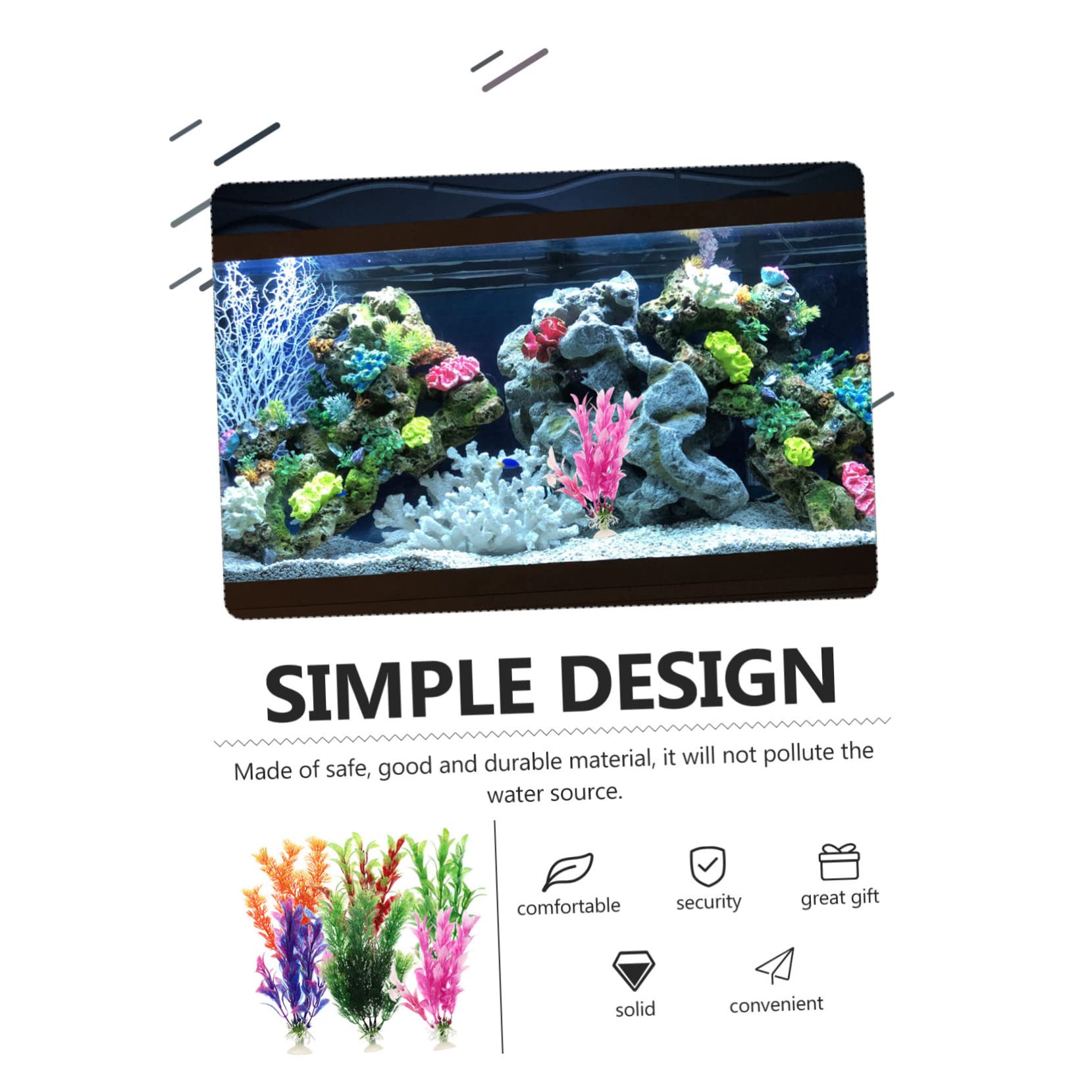 FOMIYES 24stücke Künstliche Wasserpflanzen Lebensnahe Dekoration Für Aquarien Robust Und Pflegeleicht Für Fischbecken Und Aquarienlandschaften