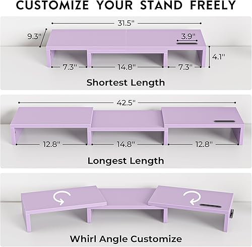 Miniatura 3 de BONTEC Soporte de monitor doble para escritorio, altura ajustable de longitud y ángulo