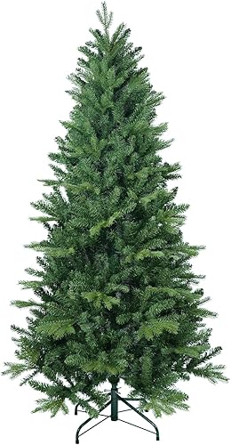 Miniatura 1 de Árbol de Navidad artificial sin luz de 7 pies, árbol de Navidad de abeto verde festivo con 1316 puntas de rama, árbol de Navidad realista de abeto