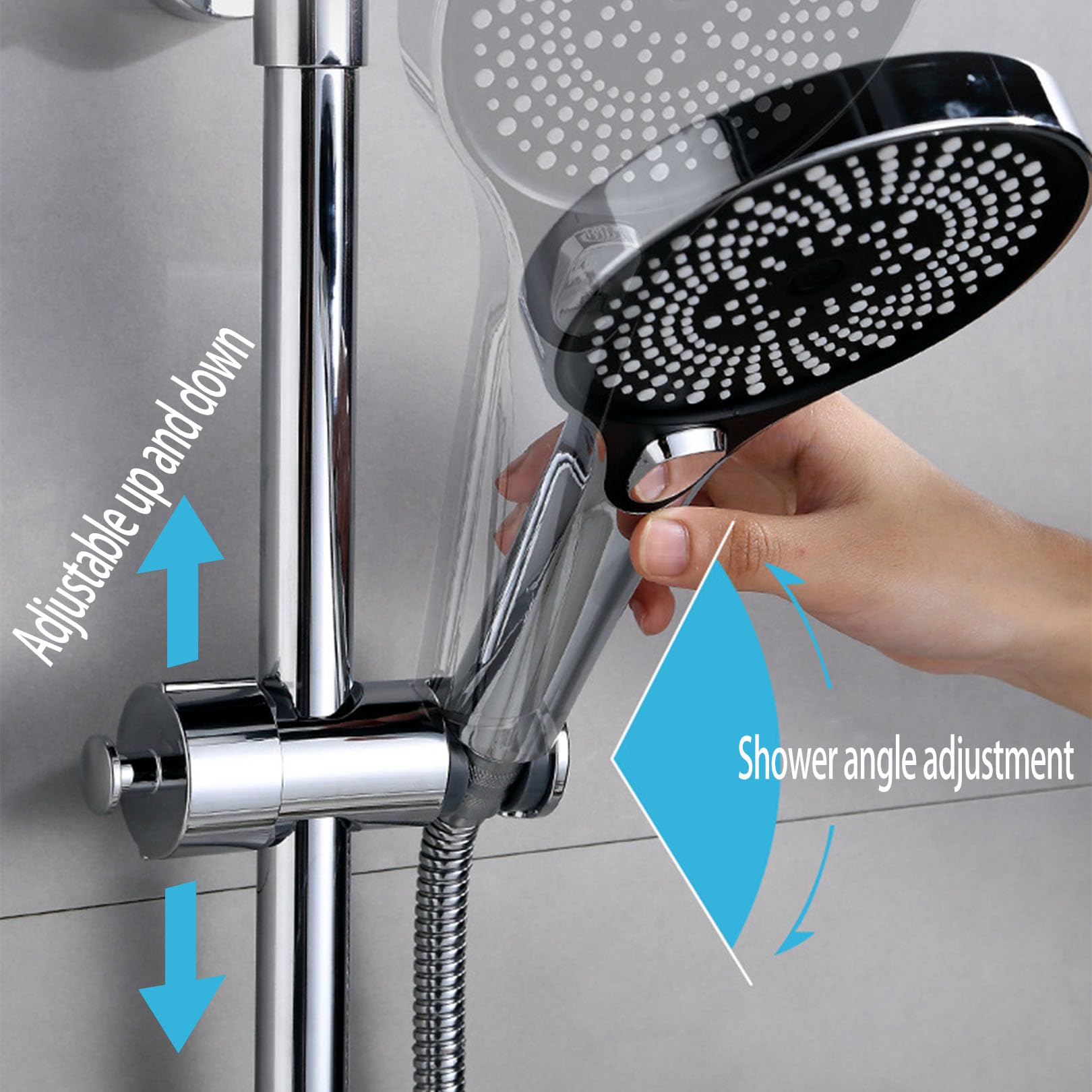 Universele Douchekophouder Verstelbare, Vervanging Handdouche Houder voor 17-27 mm Douchestang, Douchehouder Beugel, Douchekop Houder met Haken, Douche Muurbeugel met 1 Handdouche-adapter 135 Graden Universele Douchekophouder Verstelbare, Vervanging Handdouche Houder voor 17-27 mm Douchestang, Douchehouder Beugel, Douchekop Houder met Haken, Douche Muurbeugel met 1 Handdouche-adapter 135 Graden