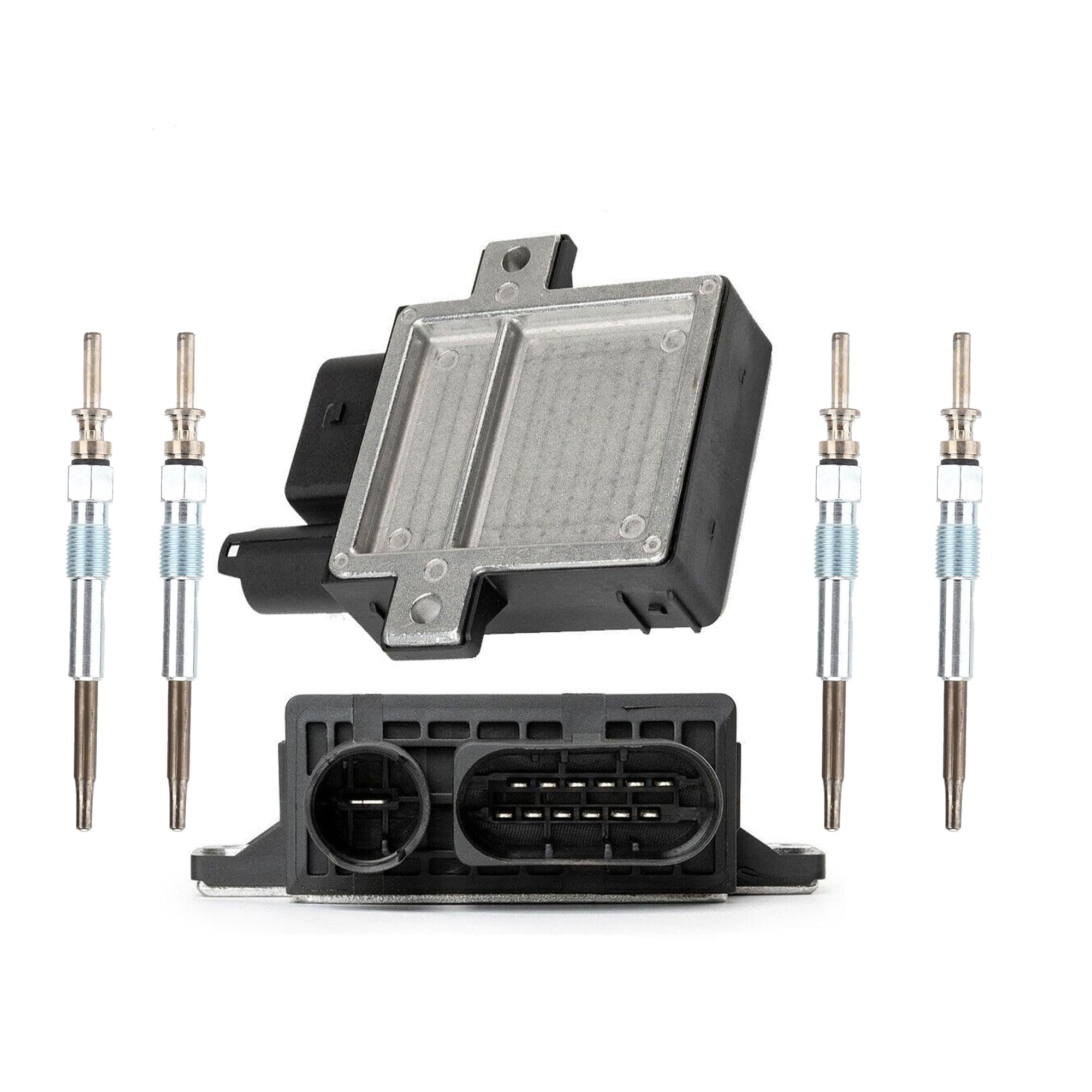 Partsline Kit 4 bougies de préchauffage + 1 relais – Compatible Série 1, 3, 5, X3, Clubman, Cooper D – 12237786869/12217801200