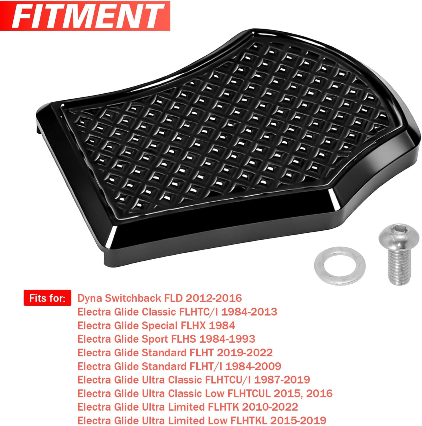 Black Foot Peg Pad Brake Pedal for Harley Touring Road King Road Glide Street Glide Electra Glide1980-2025 Softail 1986-2017 Models
