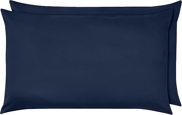 Amazon Basics Pillowcase, Navy Blue, Set of Two