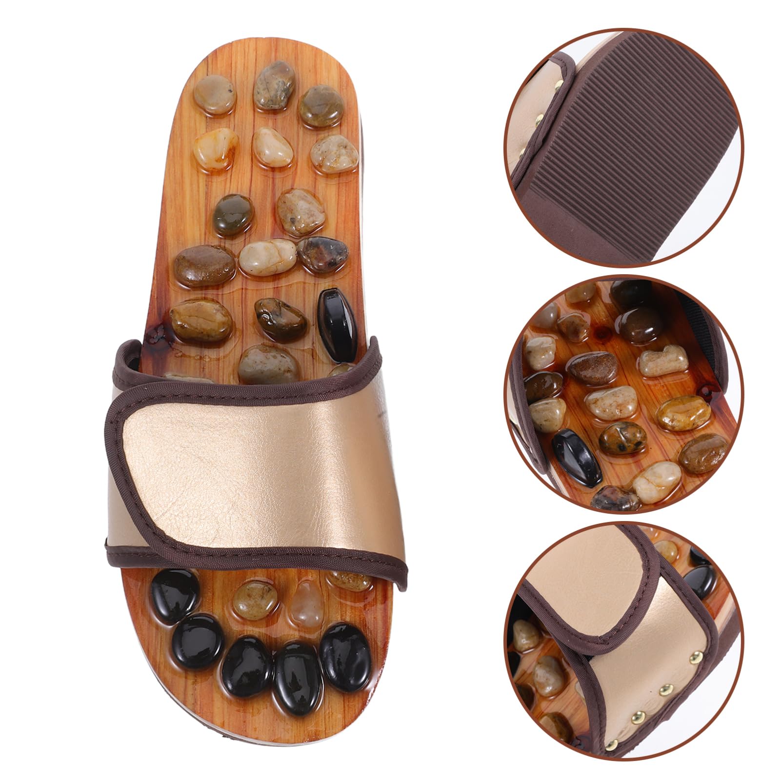 1 Paar Bequeme Fußmassage Sandalen aus Kieselsteinen für Akupressur und Fußtherapie für Drinnen und Draußen Fördert die Durchblutung und Müdigkeit