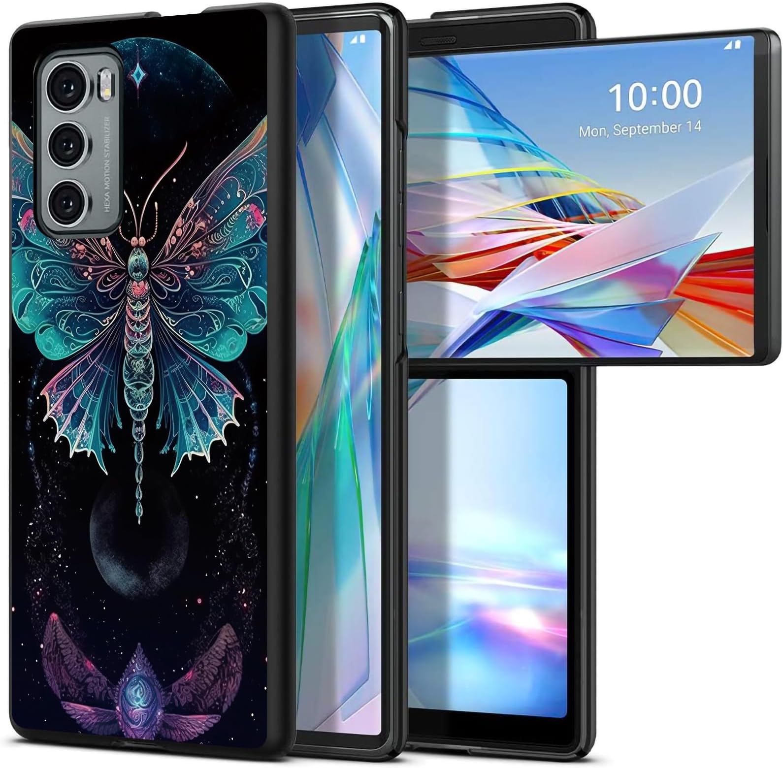 Fantasy Butterfly for LG Wing 5G 6.8" Phone Case, Slim Phone Case for LG Wing (2020), Hard PC Shookproof Wireless Charging Men/Women Cover for LG Wing 5G