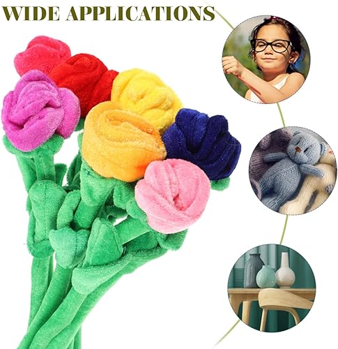 Miniatura 9 de Kisangel 7 piezas de ramo de rosas de peluche de rosas artificiales, correas de cortina de flores para restaurante, oficina, hotel, hogar, niñas