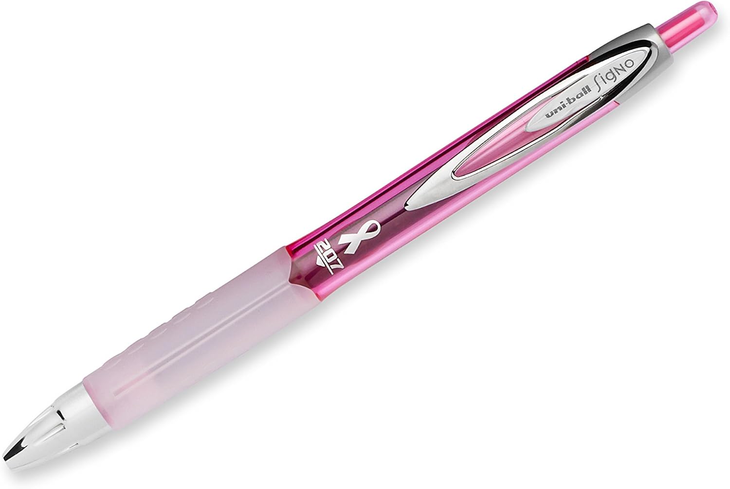 uni-ball 207 Retractable Gel Pens, Medium Point (0.7mm), Black, Pink Ribbon Edition, 5 Count