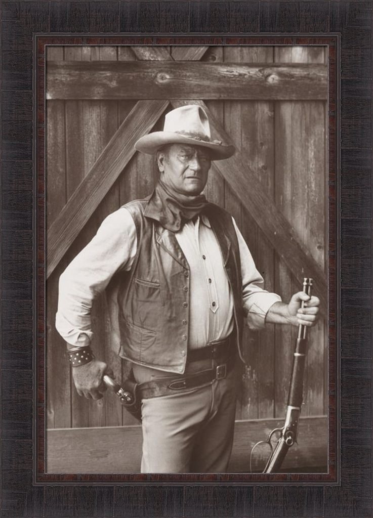 John Wayne The Cowboys by Bob Willoughby 20x28 Movie Wild West Western Sepia Framed Art Print Picture