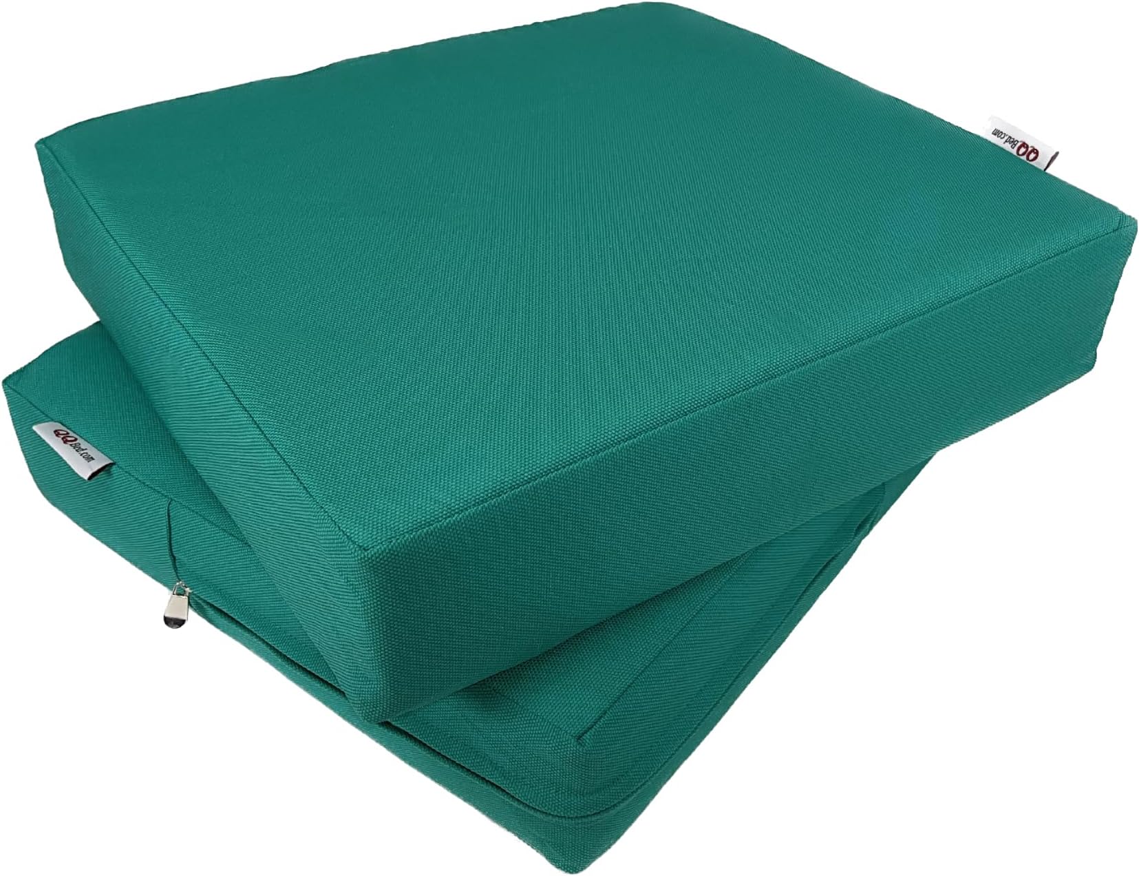 2 Pack Outdoor Patio Deep Seat Memory Foam (Seat and Back) Cushion Set with Waterproof Internal Cover - Size 20"X18"X4", Peacock Blue