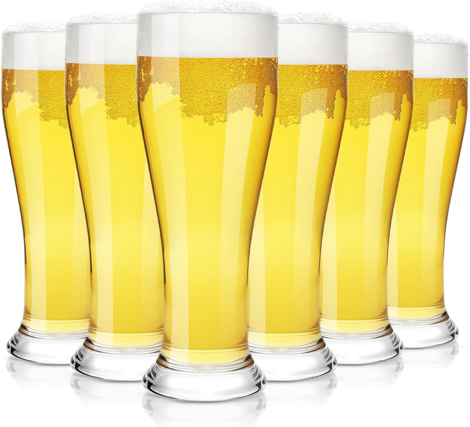 Unbreakable Tritan-Plastic Beer Glasses Tumbler Set of 6-16 oz - Dishwasher Safe Pilsner Beer Cups Set for Party, Pool, Birthday Gifts