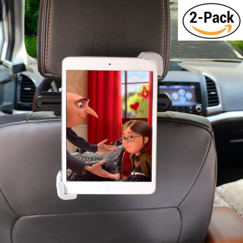 iPad Car Mount - HoPRo [2 Pack] Tablet Headrest Holder Car Backseat Mount with 360 Degree Rotation, Universal Tablet Stand for iPad Mini, iPad Air, 7 - 10.1 Inch Tablets, Travel Kit (Black and Grey)
