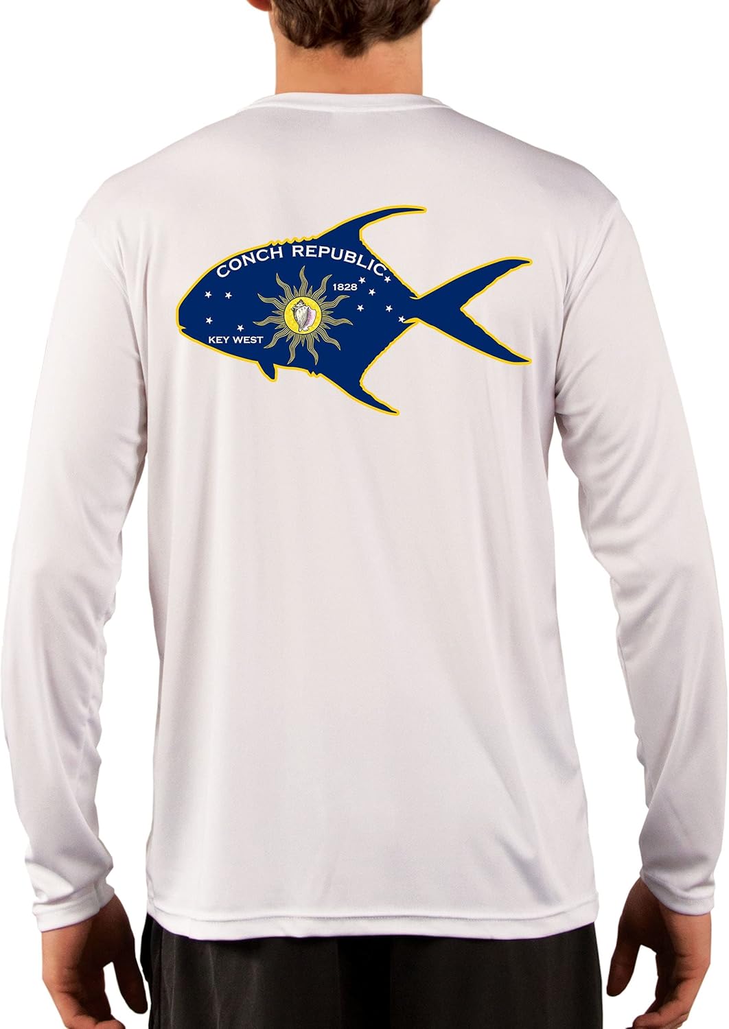Skiff Life Key West Fishing Shirts for Men - Conch Republic Flag Permit Florida Keys