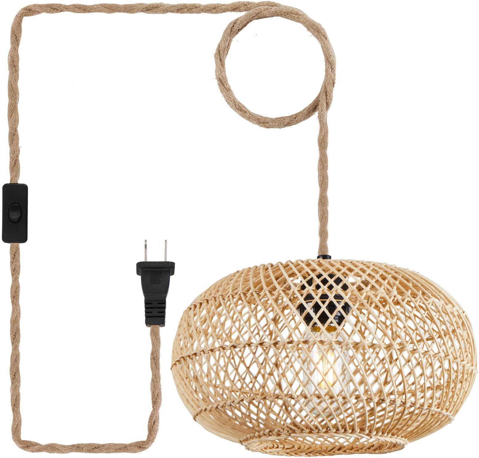 Plug In Rattan Pendant Lightnull