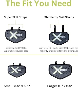 XTECH Vented 5-Sided Football Backplate - Universal Adjustable Back Plates for Adult Mens and High School Players for Football Shoulder Pads - Protective Gear and Accessories