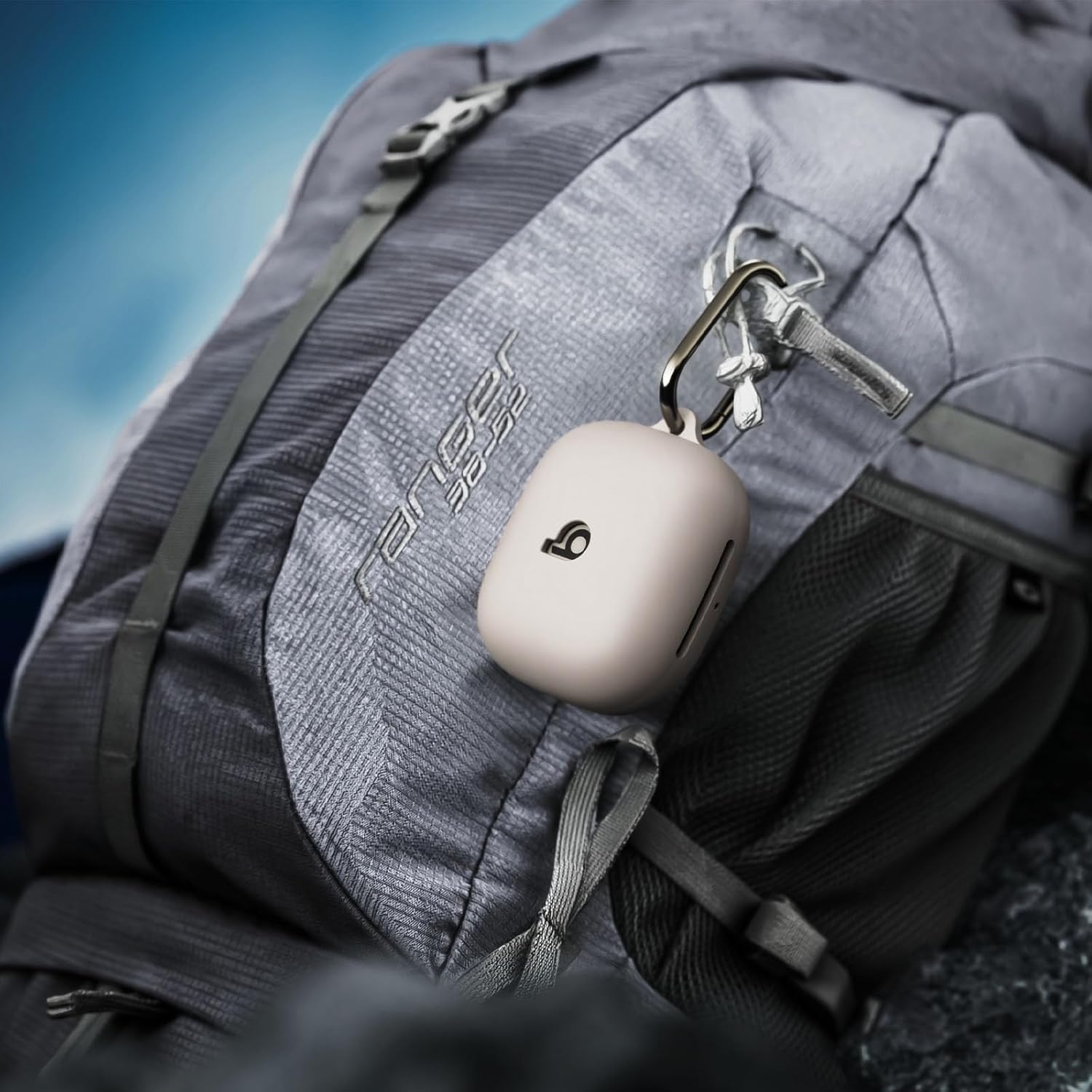 Compatible with Beats Powerbeats Pro 2 Case Cover, Soft Silicone Shockproof Protective Skin Case for Beats Powerbeats Pro 2 2025 with Cleaner Kit & Carabiner, Top Logo Visible (Quick Sand) - Image 6