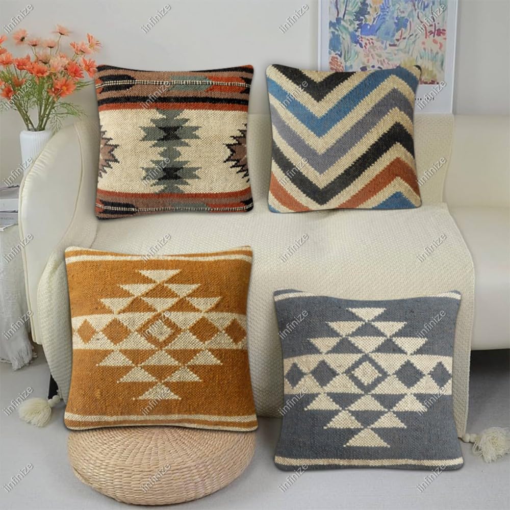 Housse de coussin en jute naturelle 45 cm pour rénover canapé