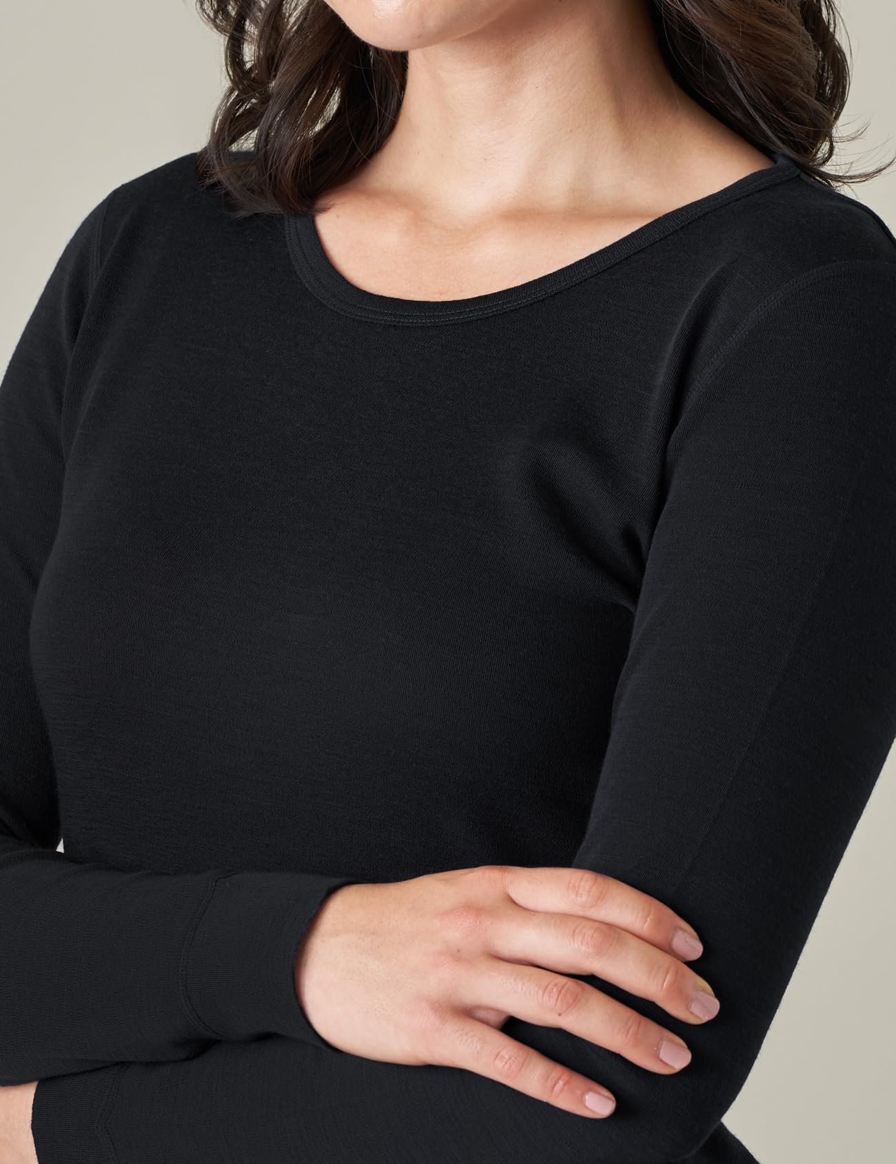 LAPASA 100% Lana Merino Set Termico Intimo Donna Strato Base Maglia a Maniche Lunghe e Pantaloni Lunghi L58
