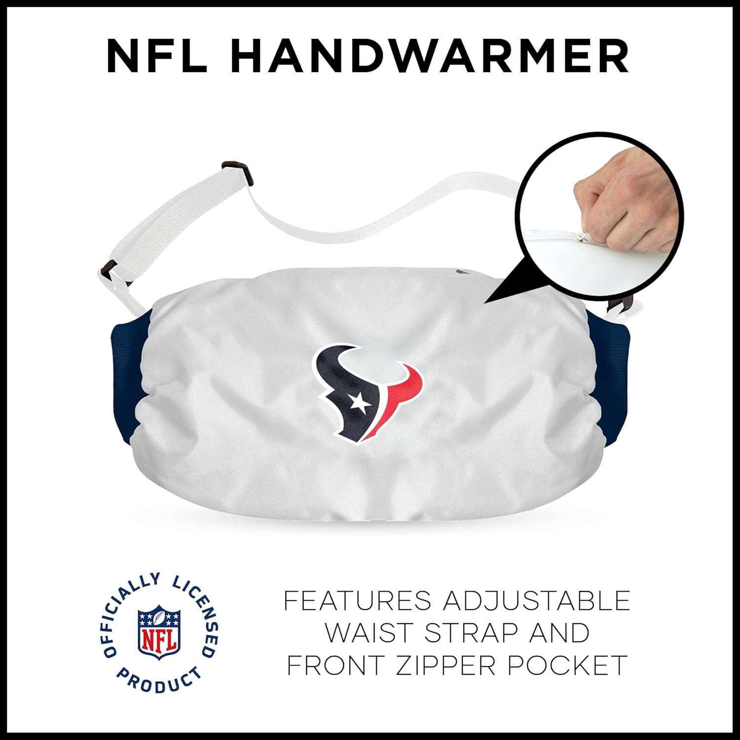 Houston Texans Hand Warmer Back View with Strap
